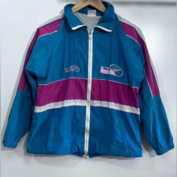 VTG Reebok Performance Jacket Blue and pink - Picture 1 of 7
